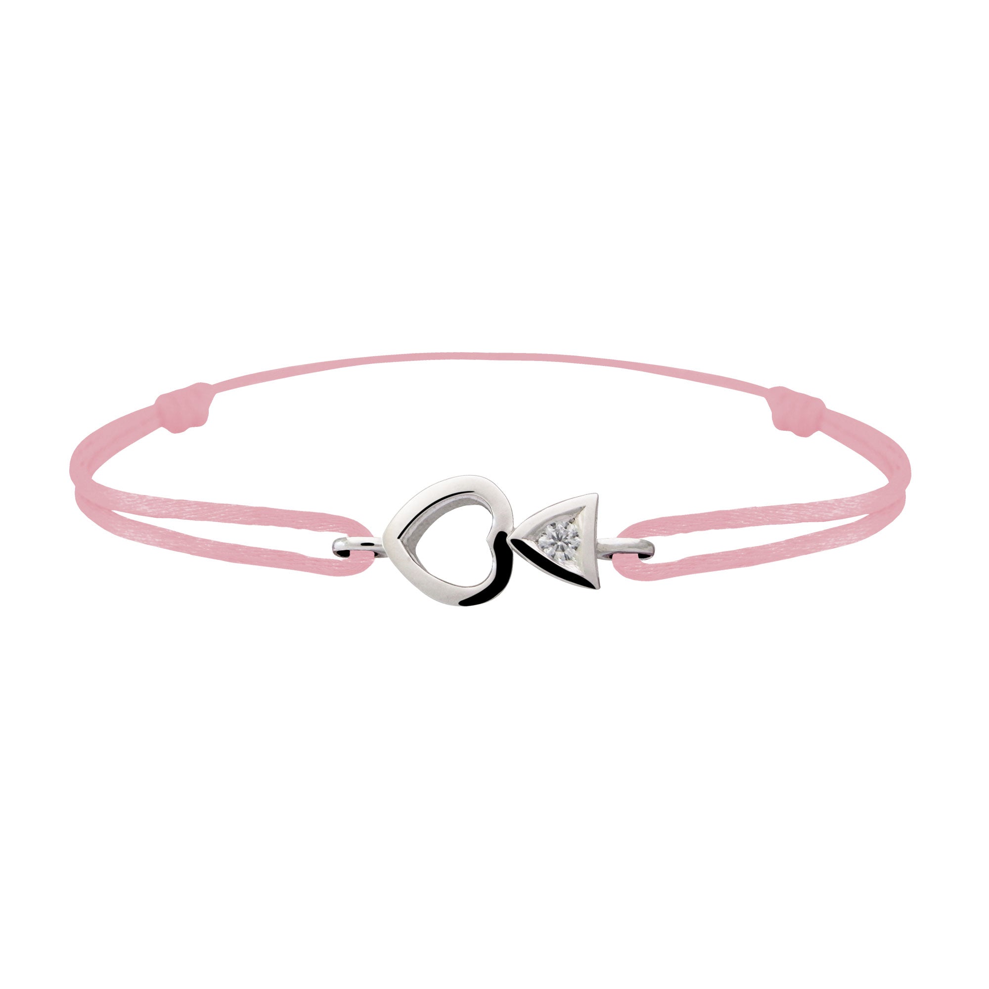 Bracelet lien Tournaire "cupidon cœur" or et diamant