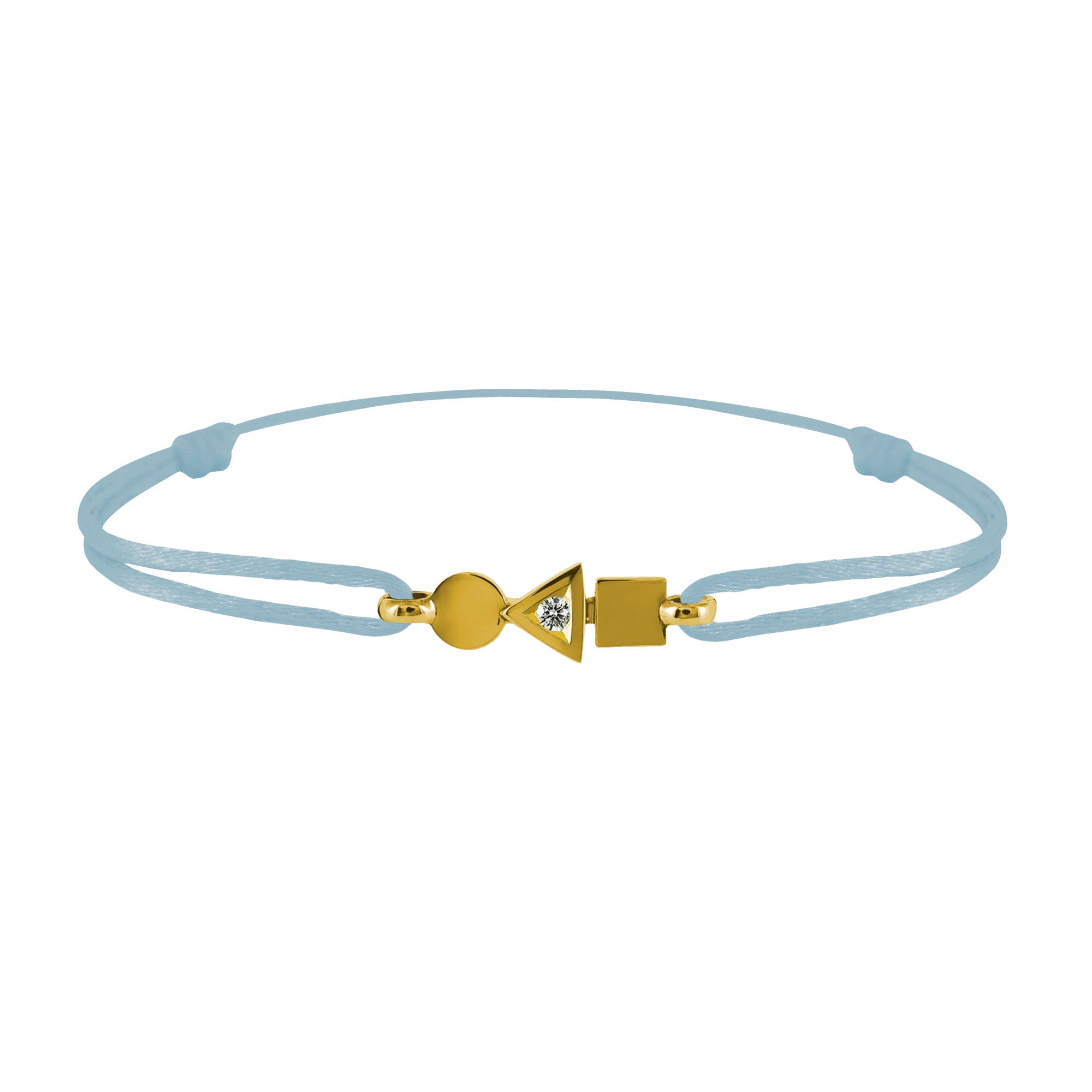 Bracelet Trilogie plein en or et diamant