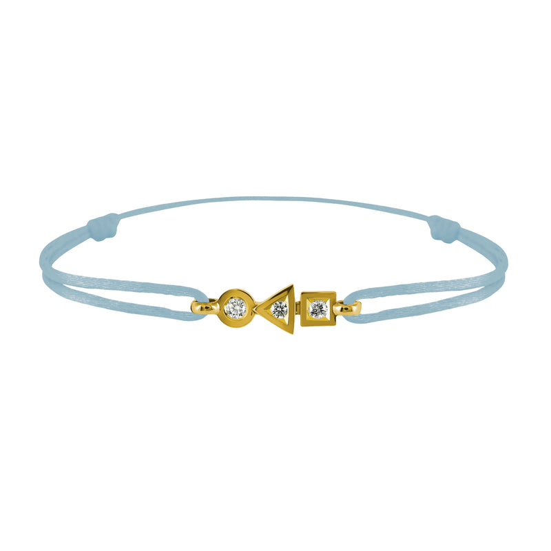 trilogy bracelet in 3-diamond gold