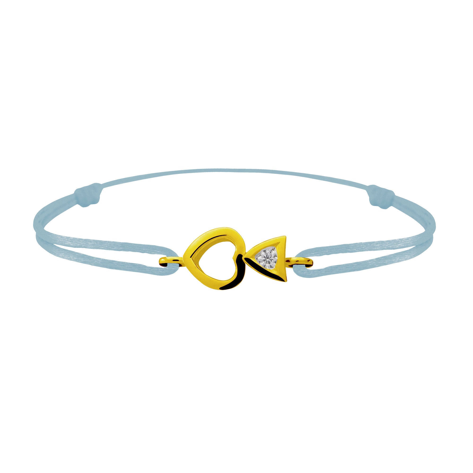 Bracelet lien Tournaire "cupidon cœur" or et diamant