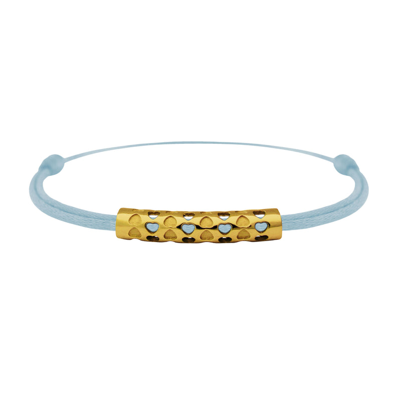 Bracelet lien Tournaire tube or cupidon cœur