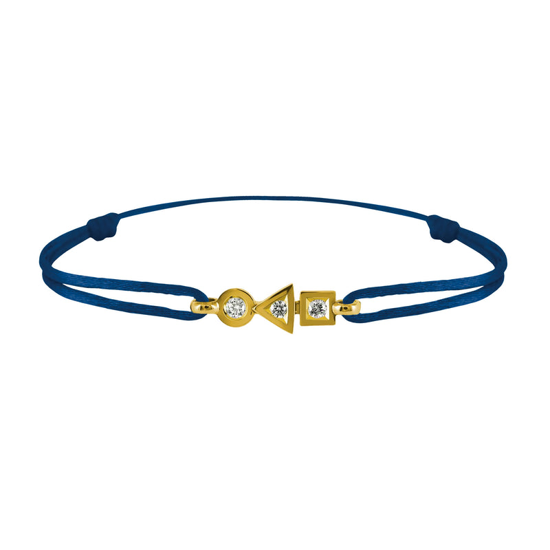 trilogy bracelet in 3-diamond gold