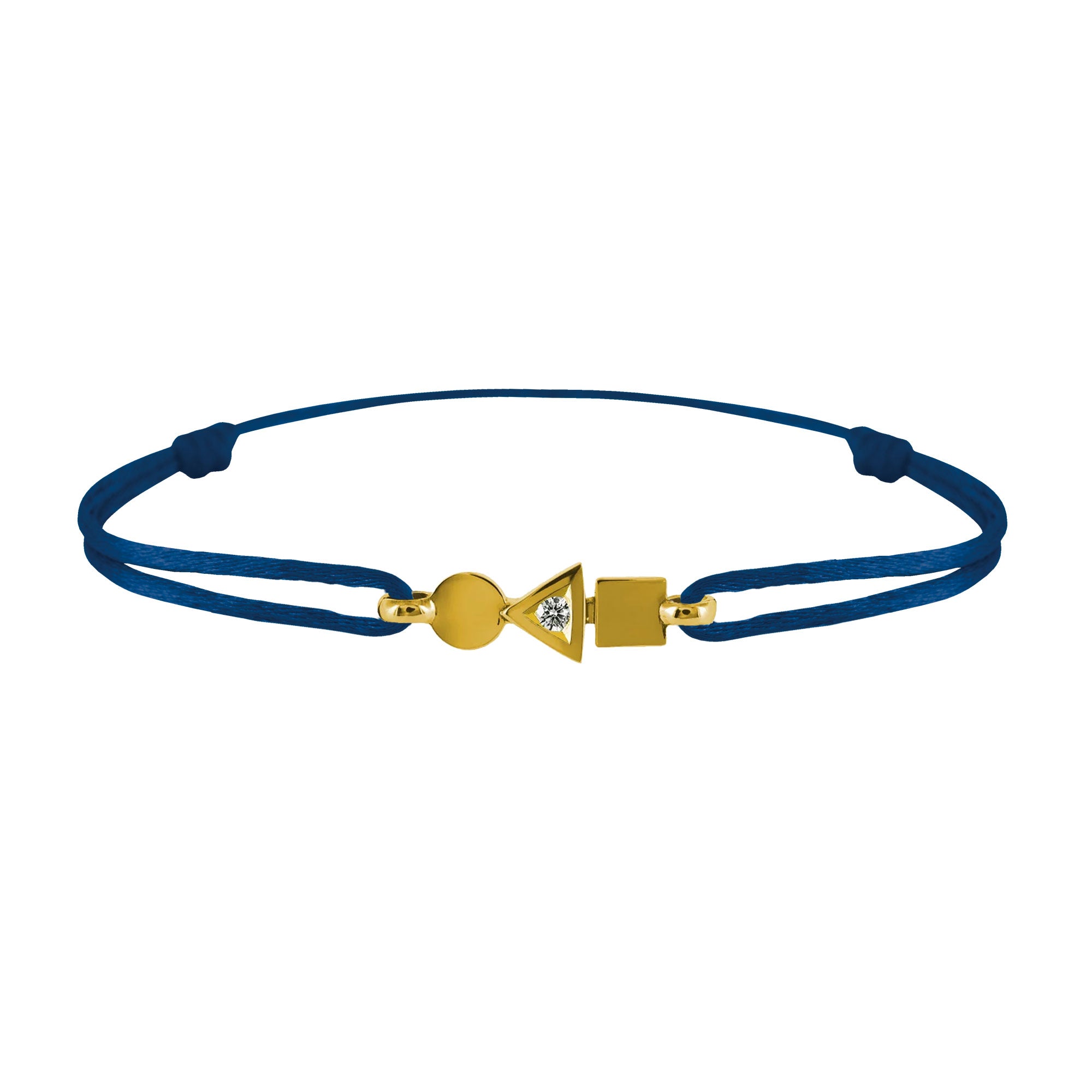 Bracelet Trilogie plein en or et diamant