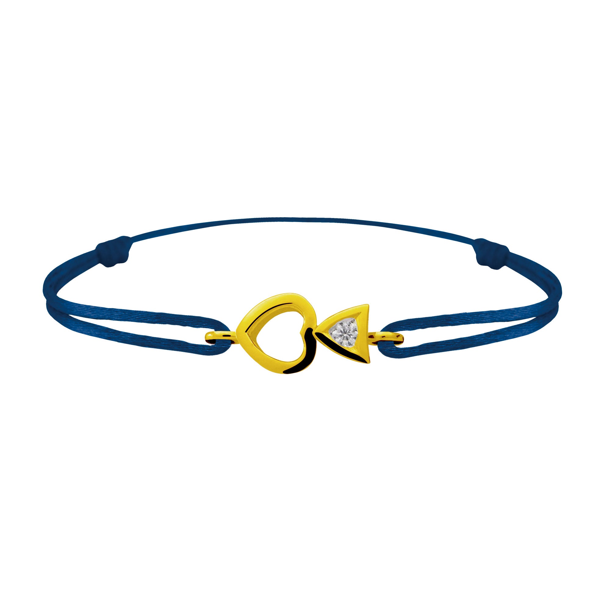 Bracelet lien Tournaire "cupidon cœur" or et diamant