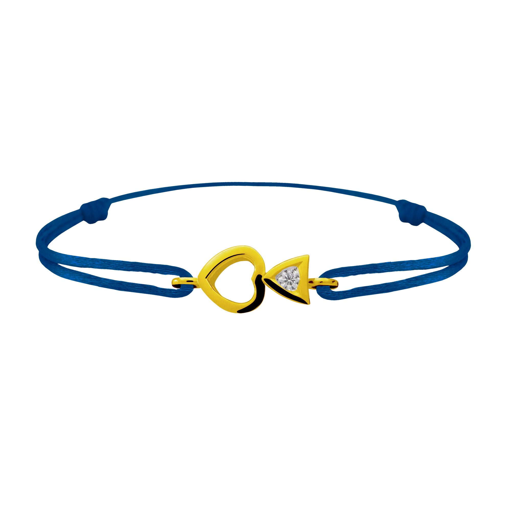 Bracelet lien Tournaire "cupidon cœur" or et diamant