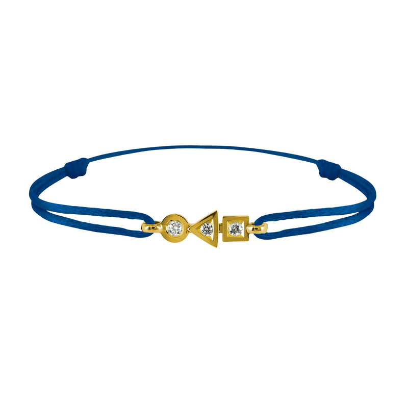 trilogy bracelet in 3-diamond gold