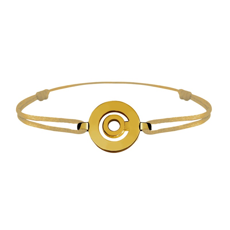 Bracelet lien Tournaire signe labyrinthe rond or