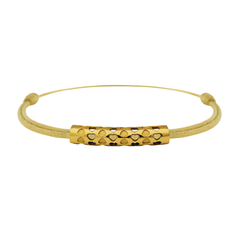 Bracelet lien Tournaire tube or cupidon cœur