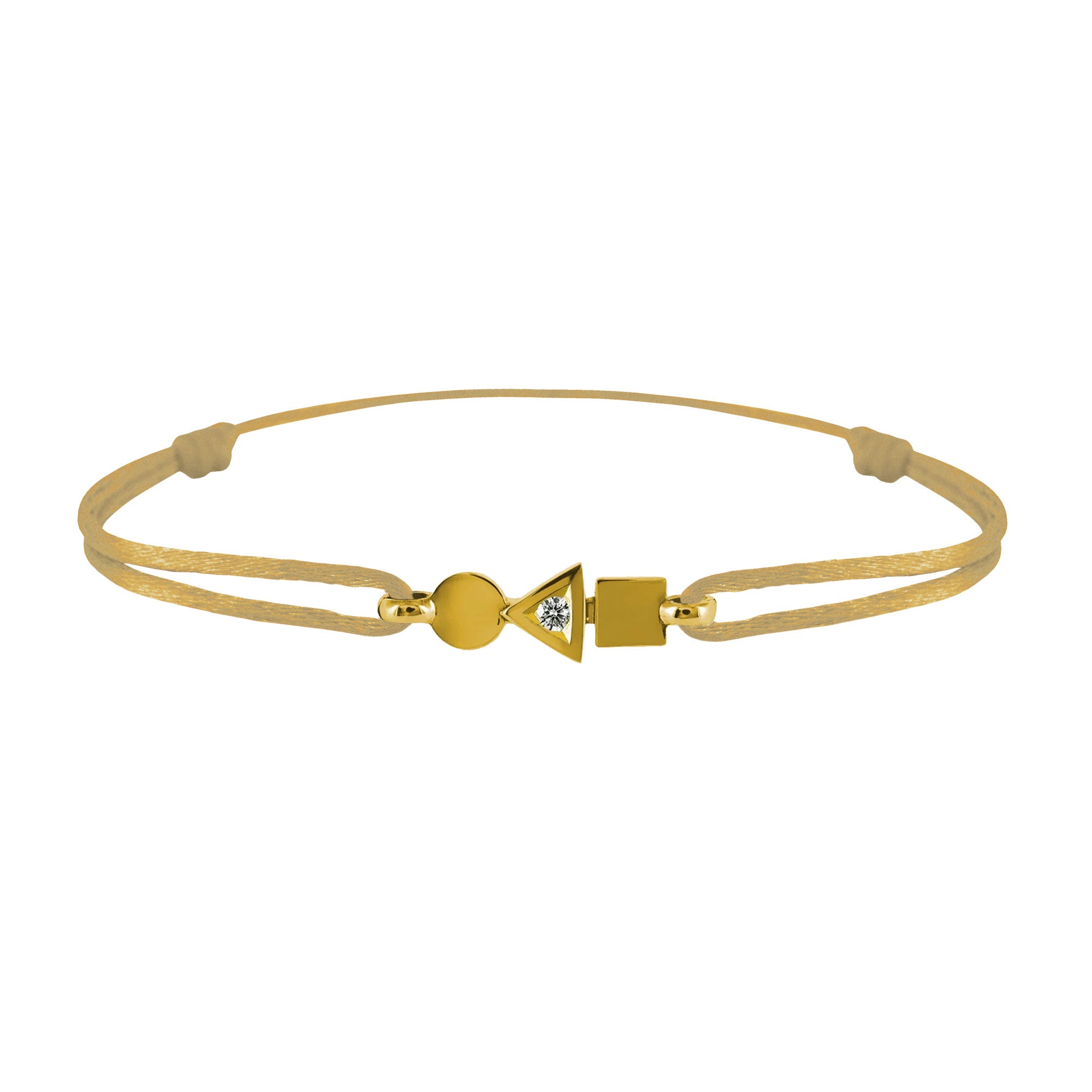 Bracelet Trilogie plein en or et diamant