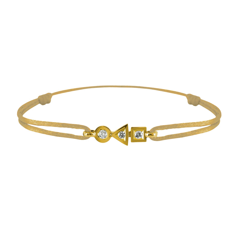 trilogy bracelet in 3-diamond gold