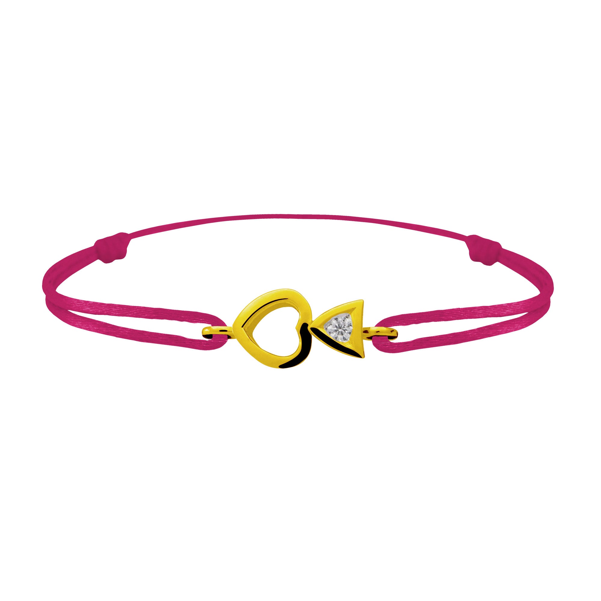 Bracelet lien Tournaire "cupidon cœur" or et diamant