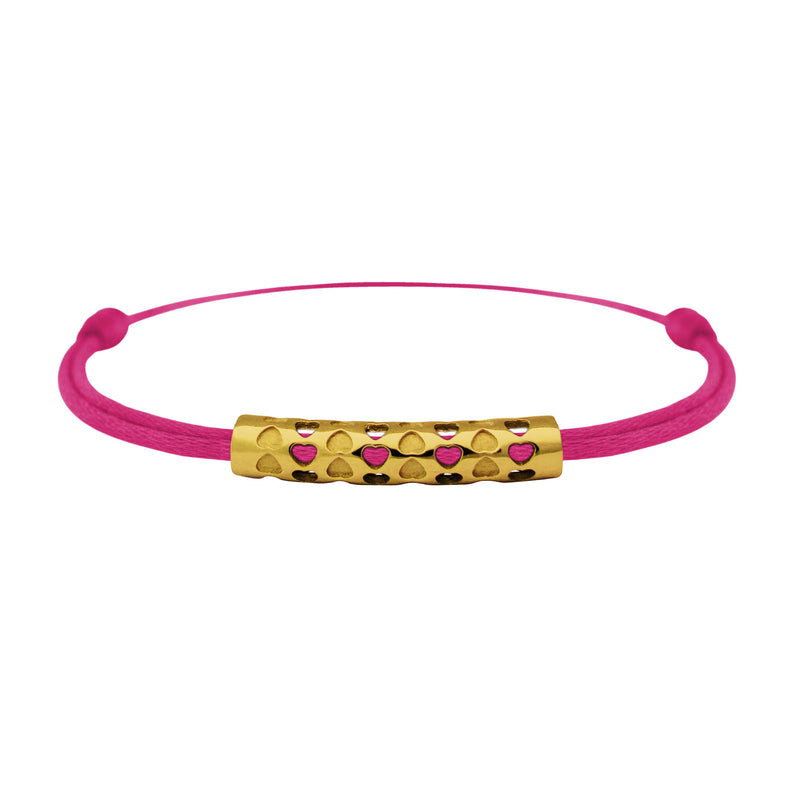 Bracelet lien Tournaire tube or cupidon cœur