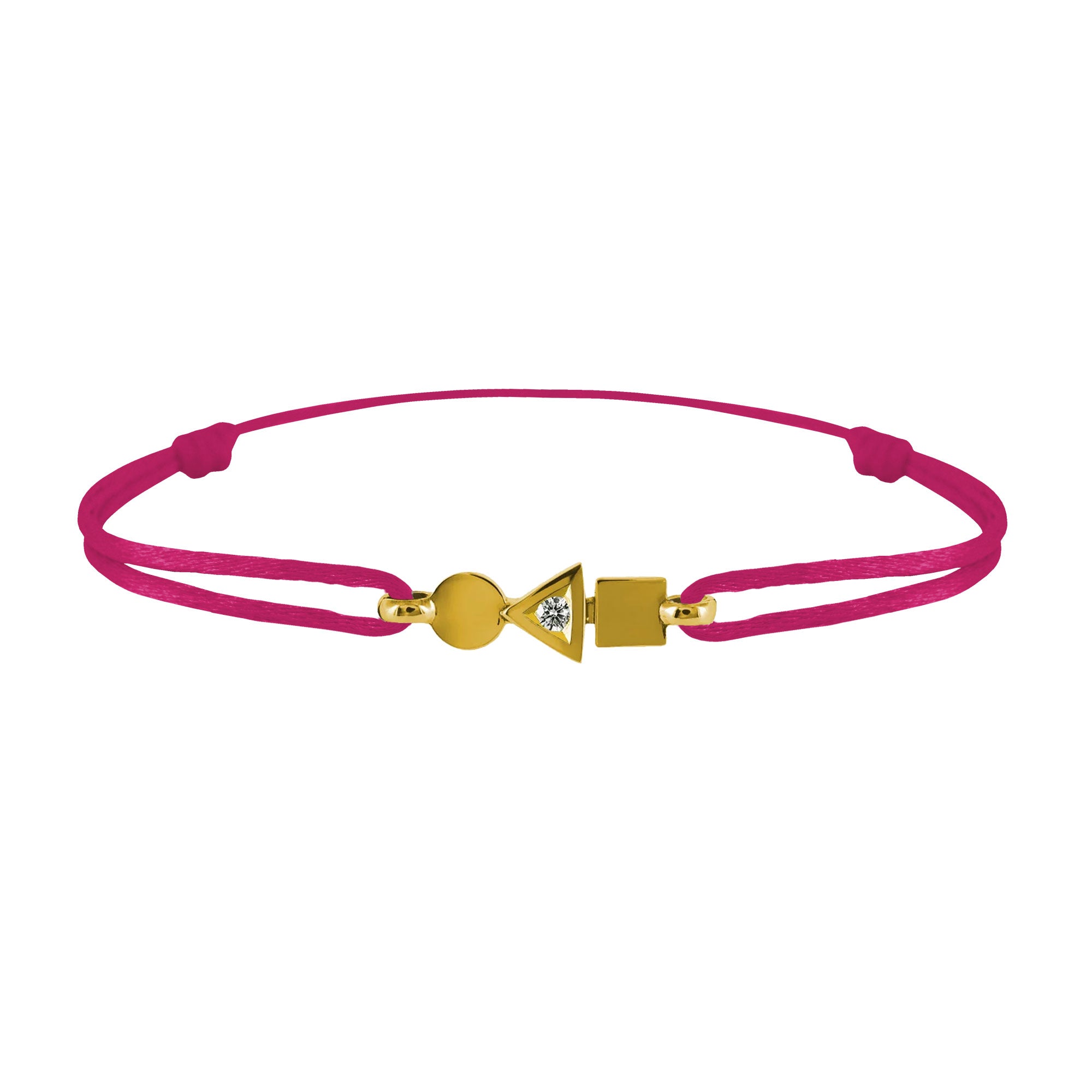 Bracelet Trilogie plein en or et diamant