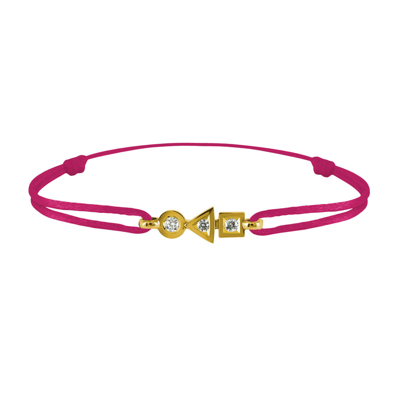 trilogy bracelet in 3-diamond gold