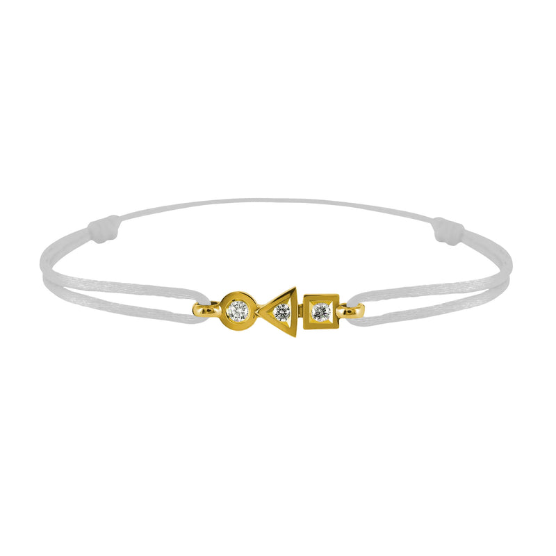 trilogy bracelet in 3-diamond gold