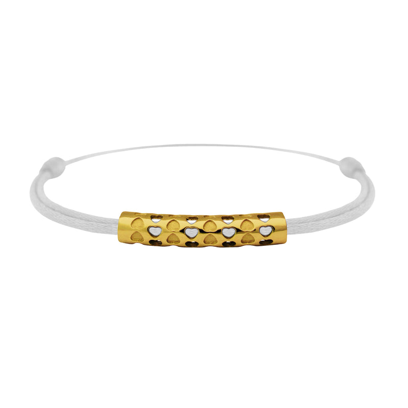 Bracelet lien Tournaire tube or cupidon cœur