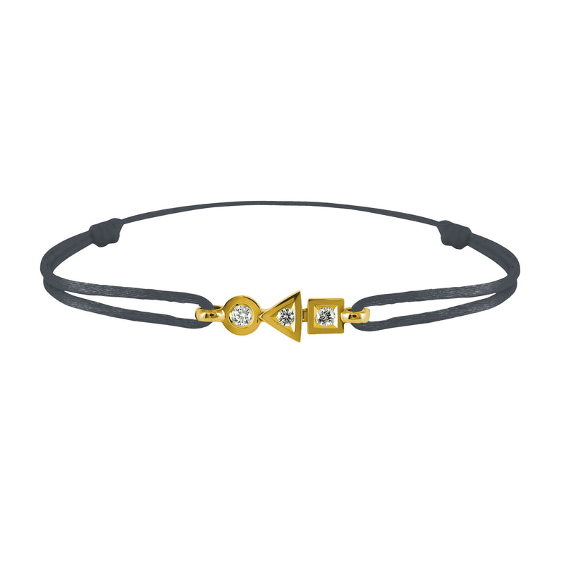 trilogy bracelet in 3-diamond gold