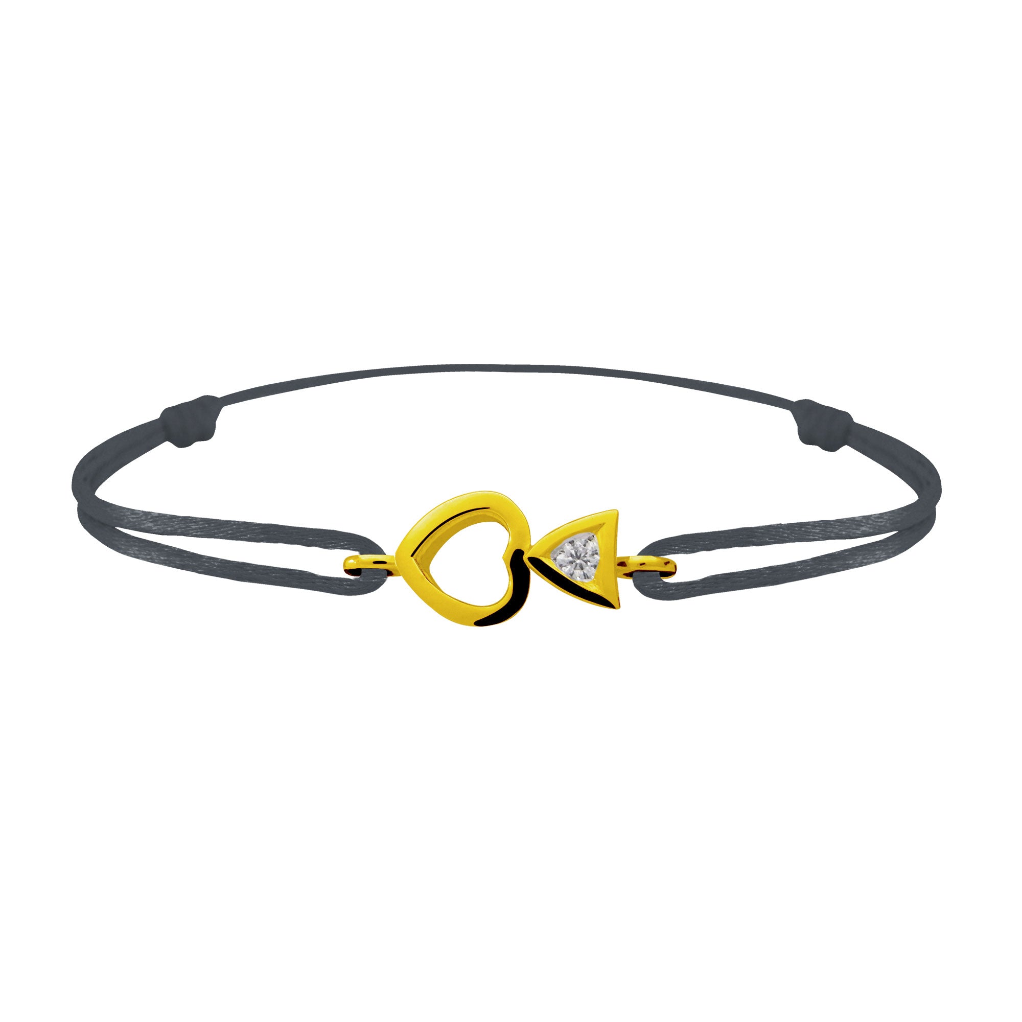 Bracelet lien Tournaire "cupidon cœur" or et diamant