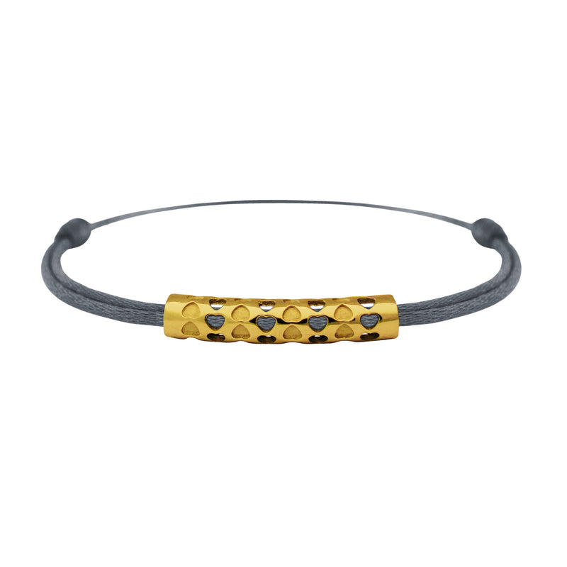 Bracelet lien Tournaire tube or cupidon cœur