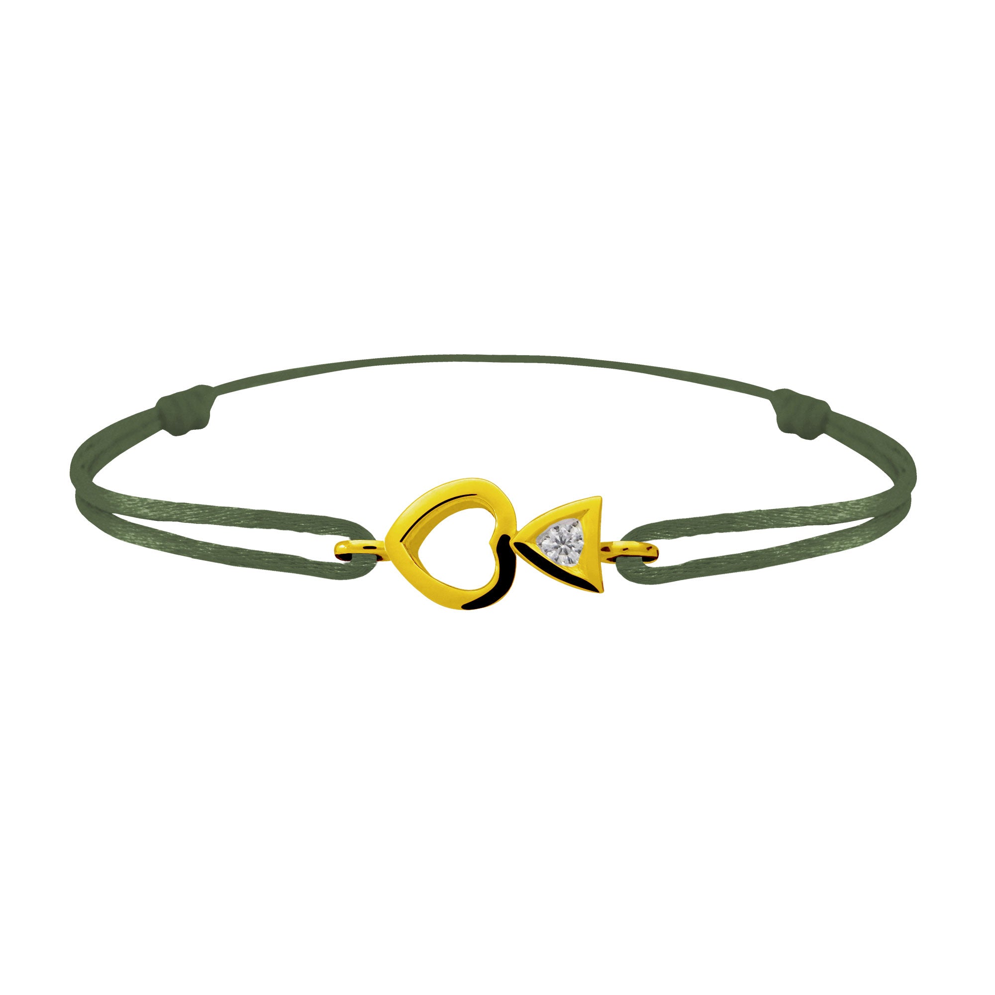 Bracelet lien Tournaire "cupidon cœur" or et diamant