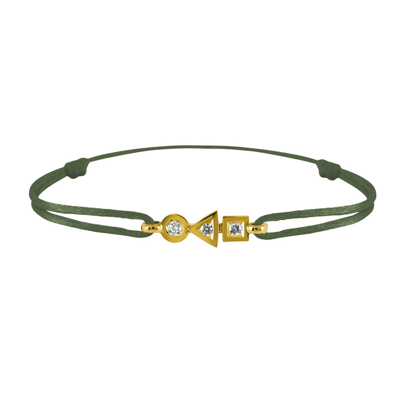 trilogy bracelet in 3-diamond gold