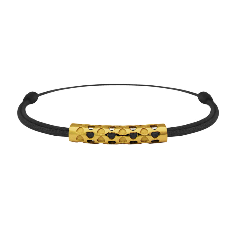 Bracelet lien Tournaire tube or cupidon cœur