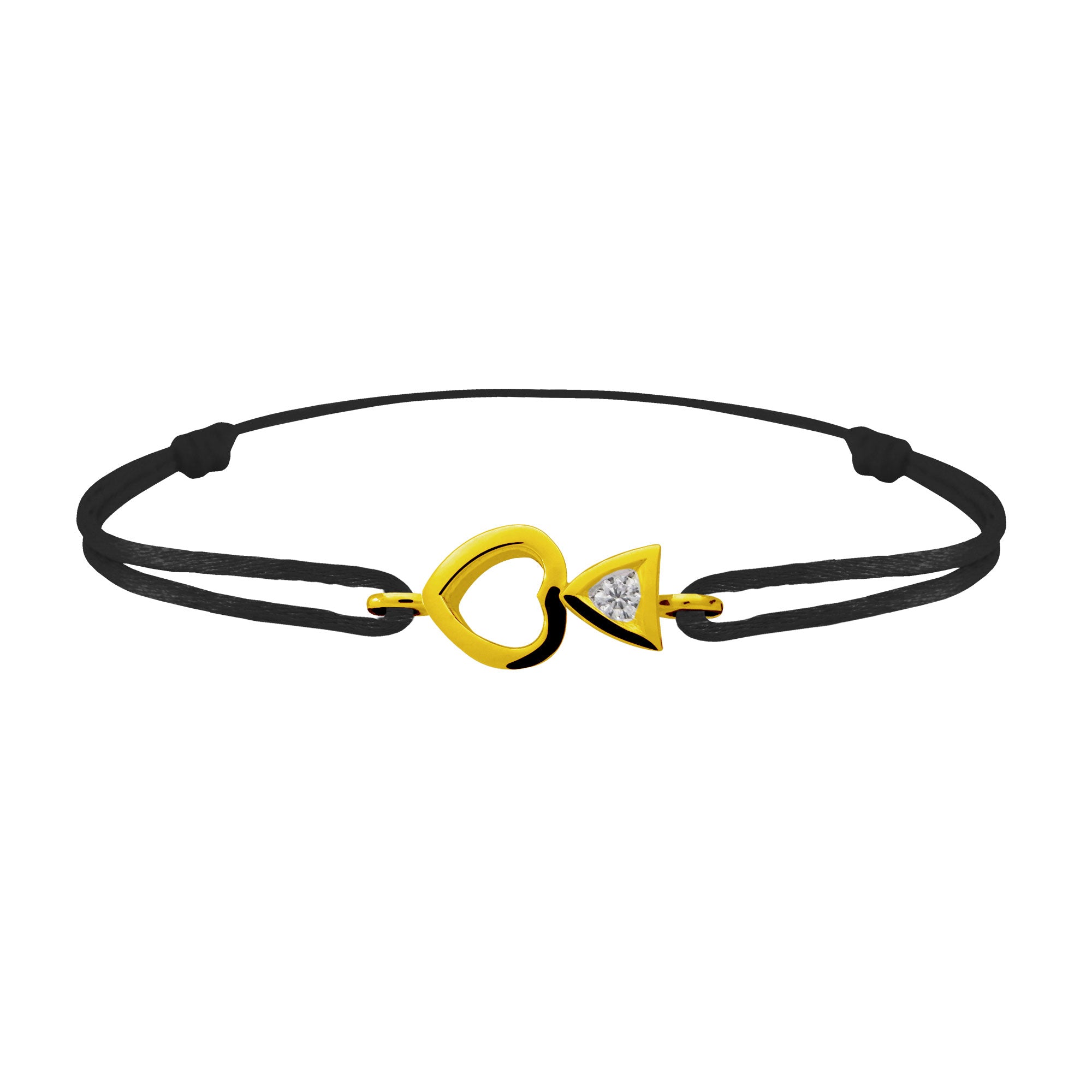 Bracelet lien Tournaire "cupidon cœur" or et diamant