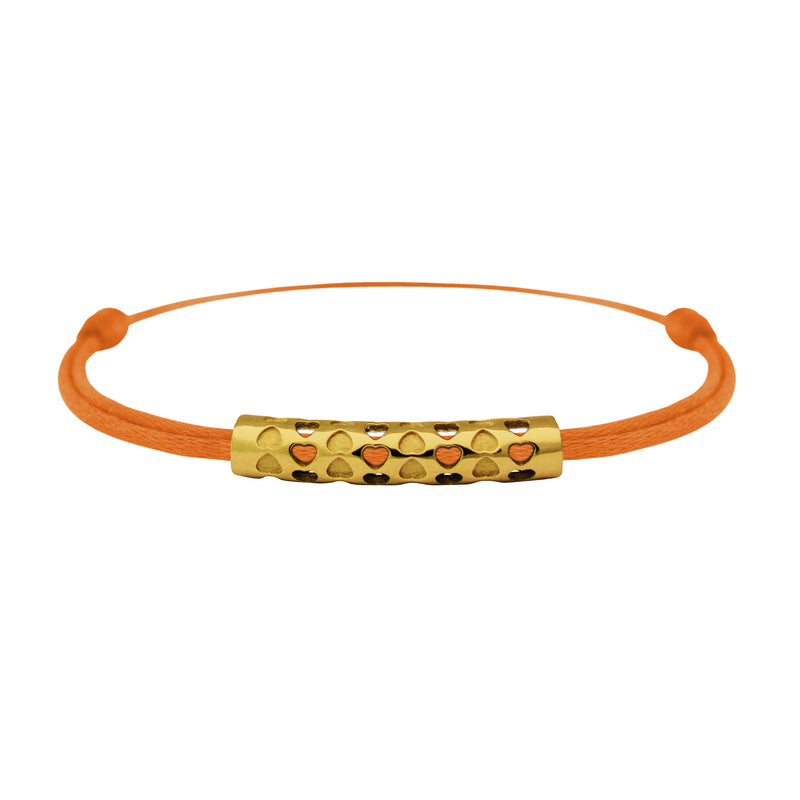 Bracelet lien Tournaire tube or cupidon cœur
