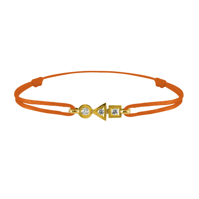 trilogy bracelet in 3-diamond gold