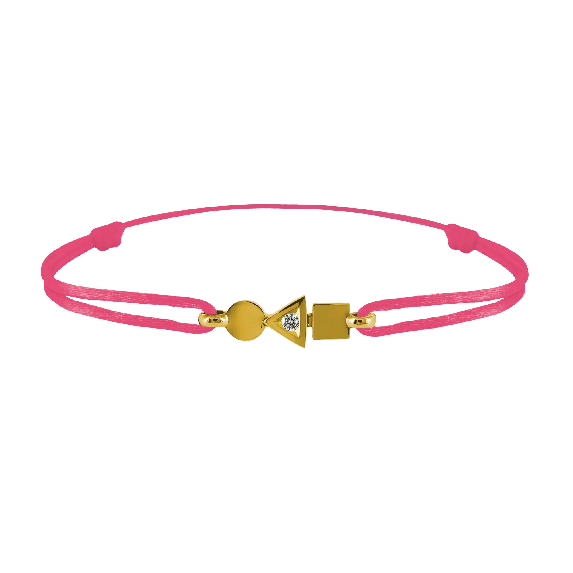 Bracelet Trilogie plein en or et diamant