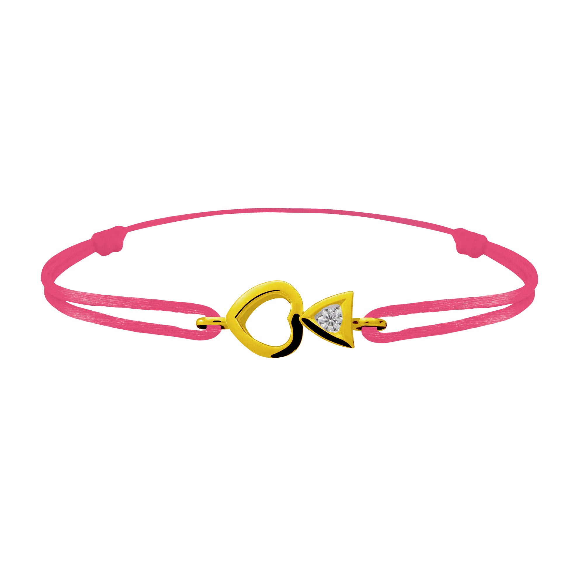 Bracelet lien Tournaire "cupidon cœur" or et diamant