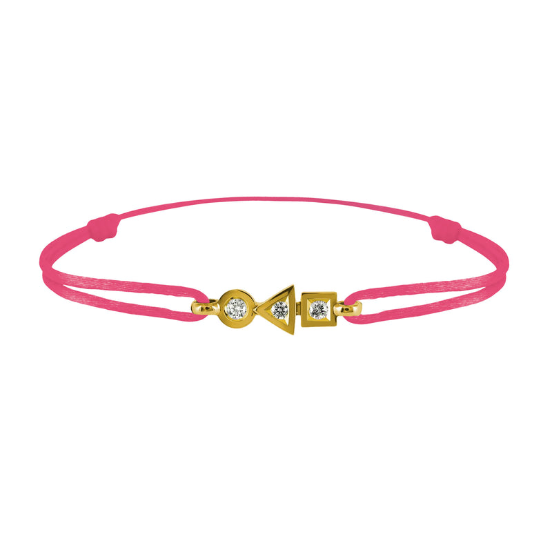 trilogy bracelet in 3-diamond gold
