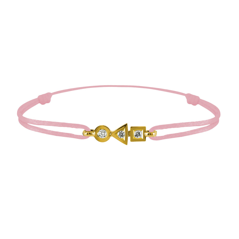 trilogy bracelet in 3-diamond gold