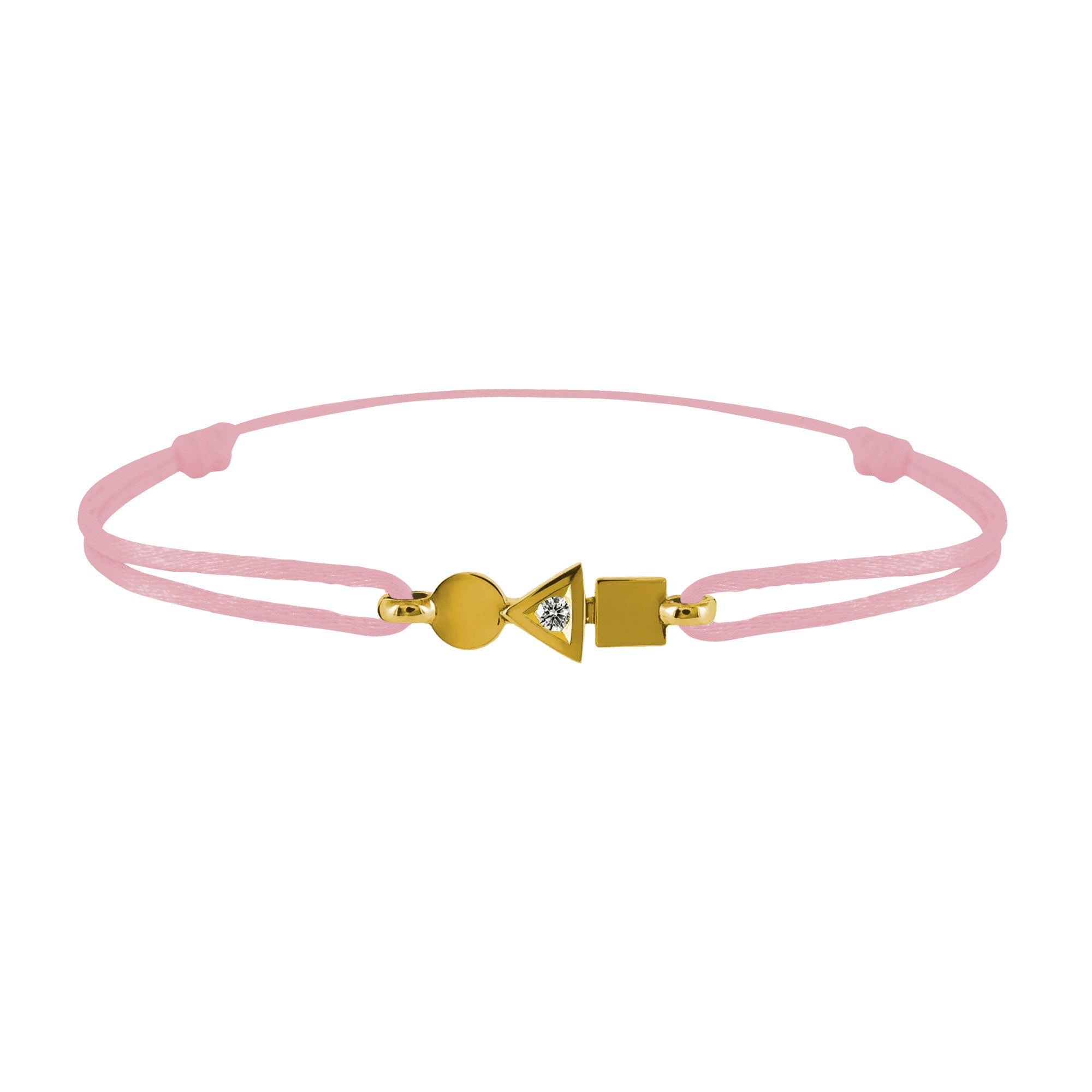 Bracelet Trilogie plein en or et diamant