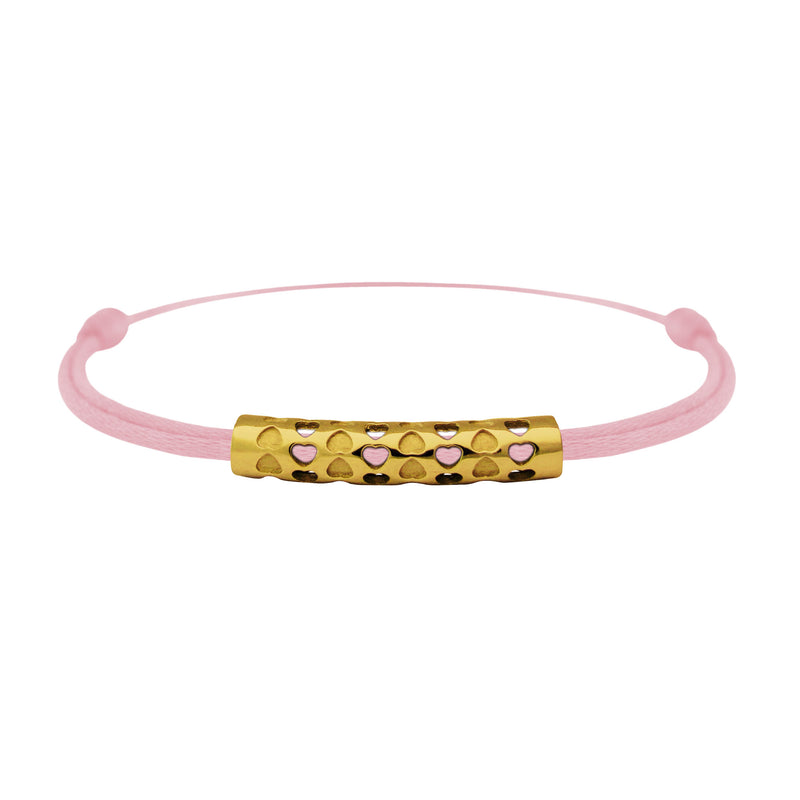 Bracelet lien Tournaire tube or cupidon cœur