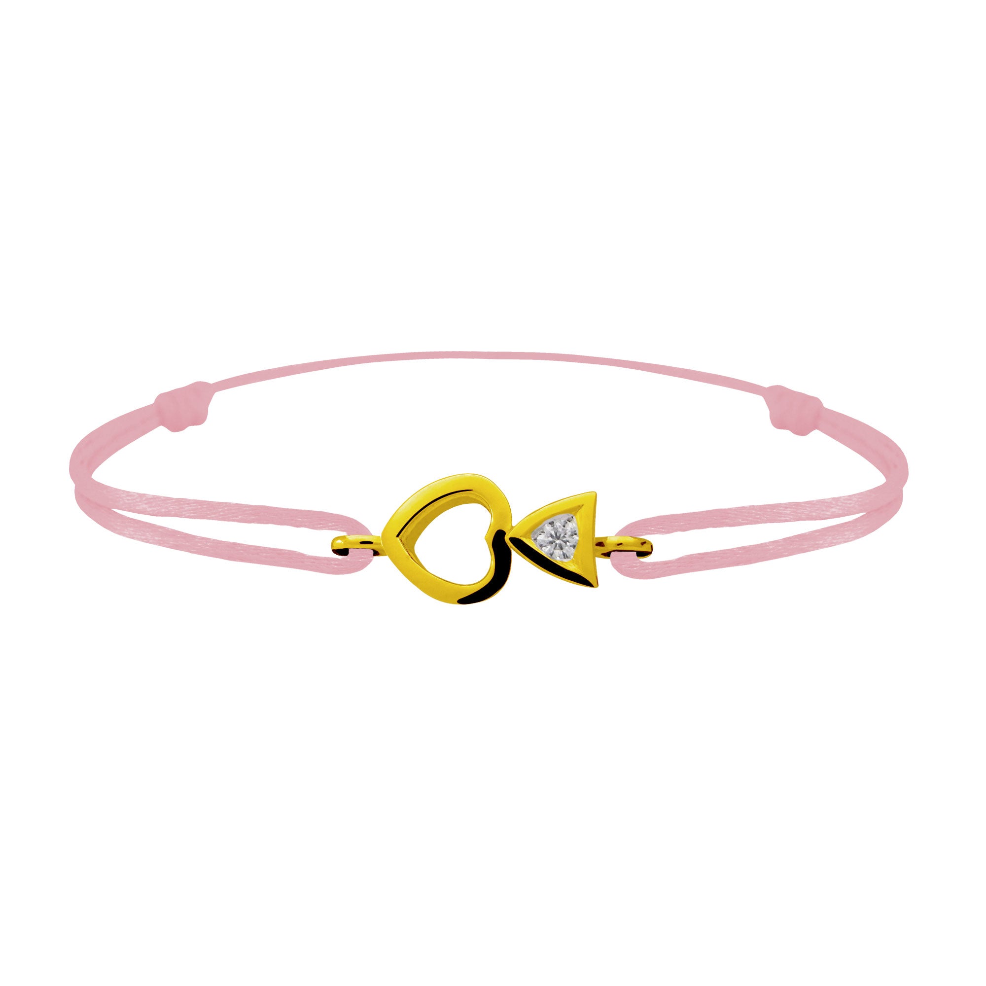 Bracelet lien Tournaire "cupidon cœur" or et diamant