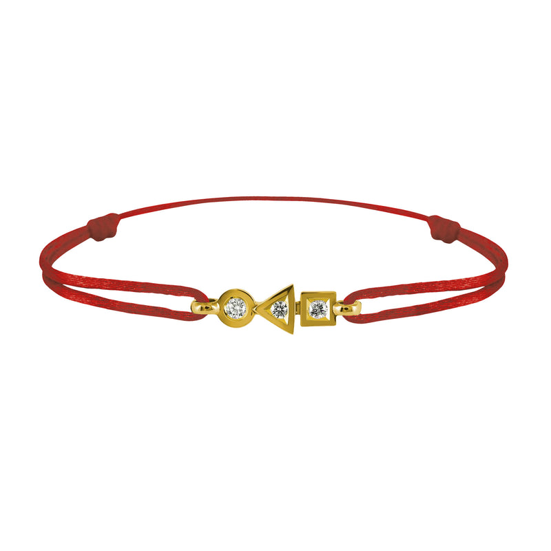 trilogy bracelet in 3-diamond gold