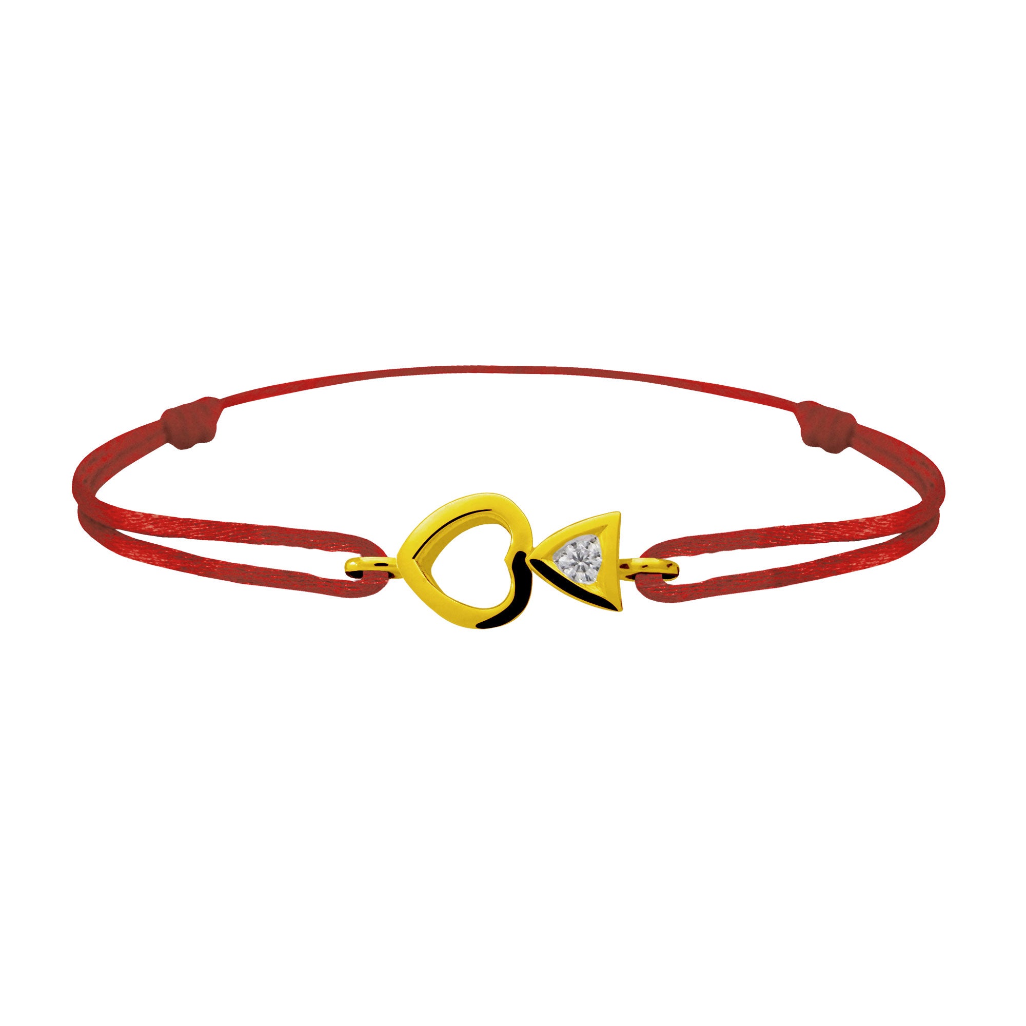 Bracelet lien Tournaire "cupidon cœur" or et diamant