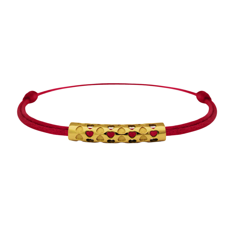 Bracelet lien Tournaire tube or cupidon cœur