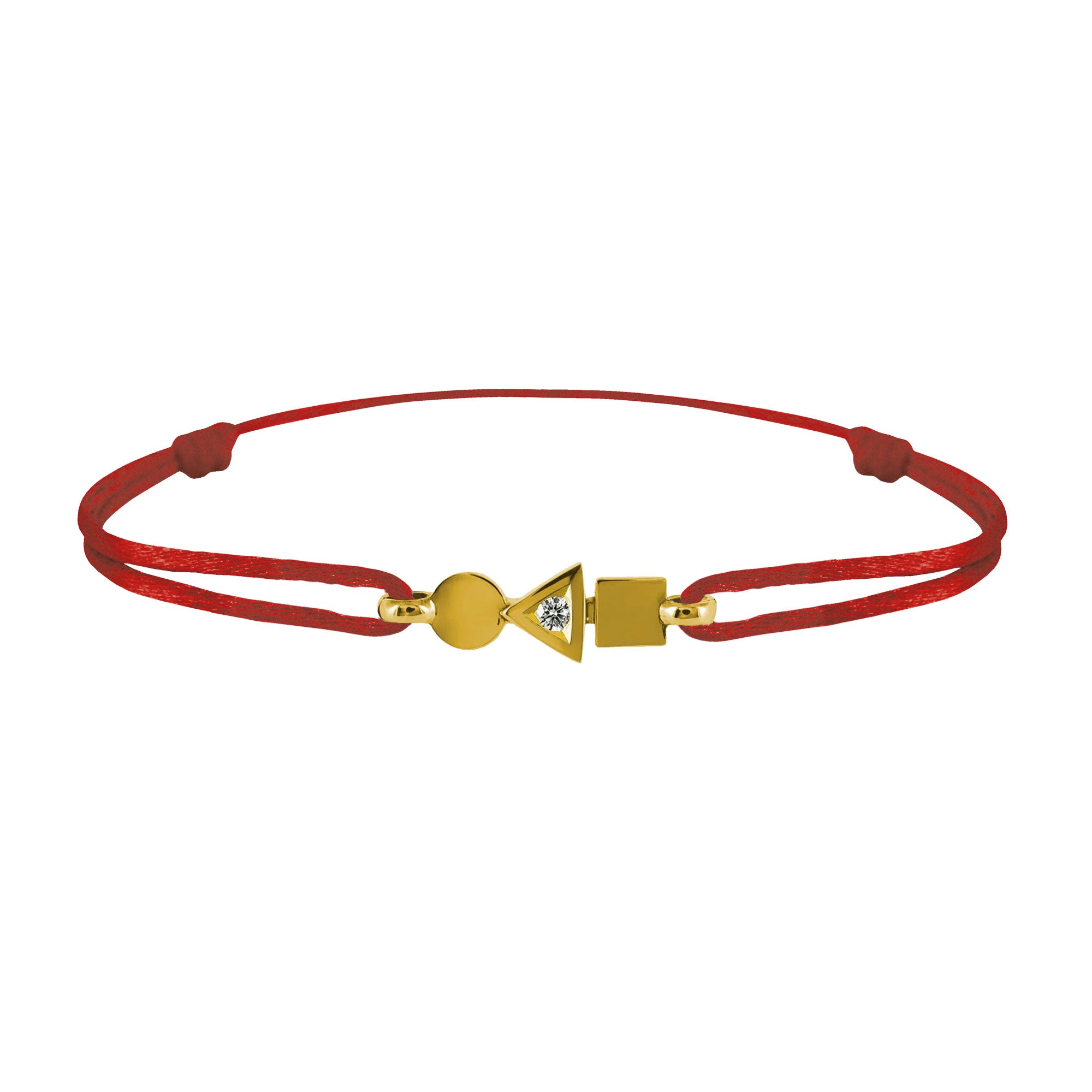 Bracelet Trilogie plein en or et diamant