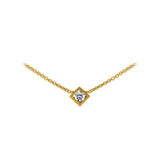 Pendentif Simplicité losange en or et diamant