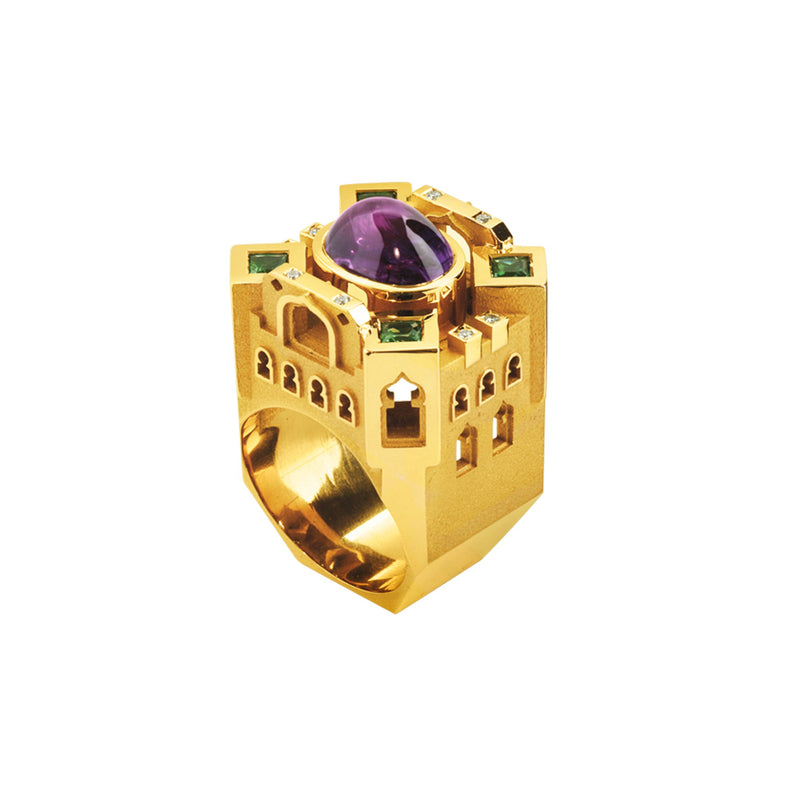 bague architecture Dubai XL en or Tournaire