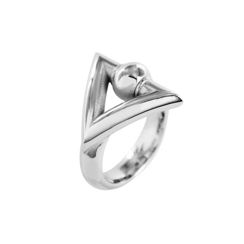 Bague Triangle Trilogie Alchimie Argent