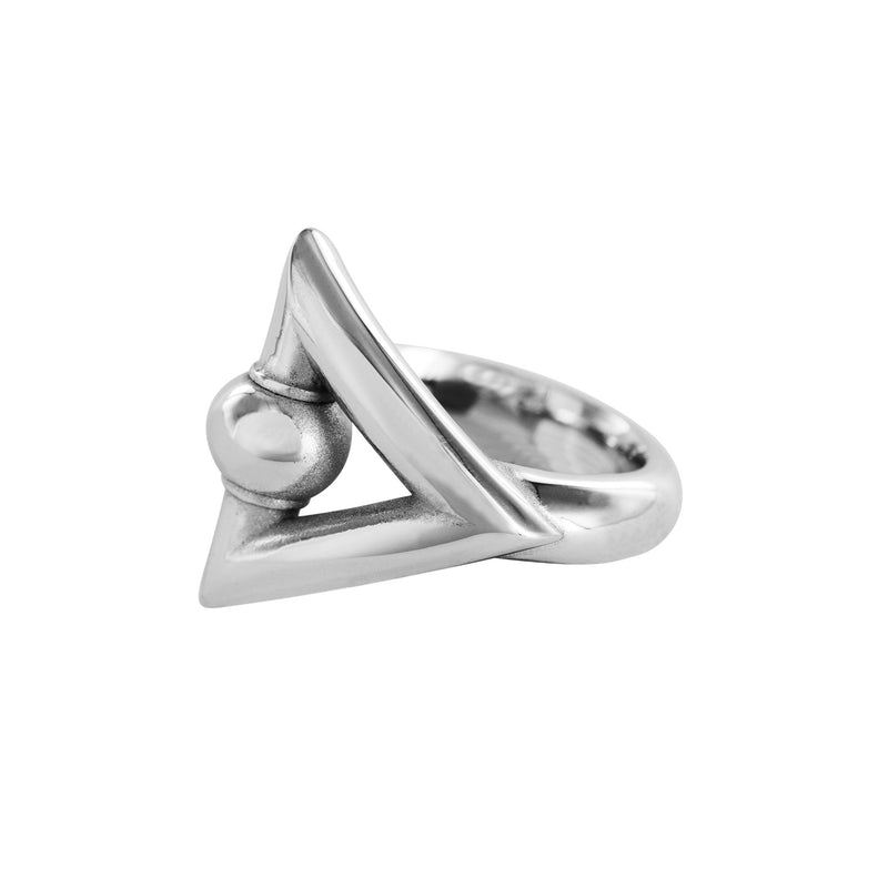 Bague Triangle Trilogie Alchimie Argent