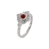 Bague Esther Saphir rouge 4 mm et diamants