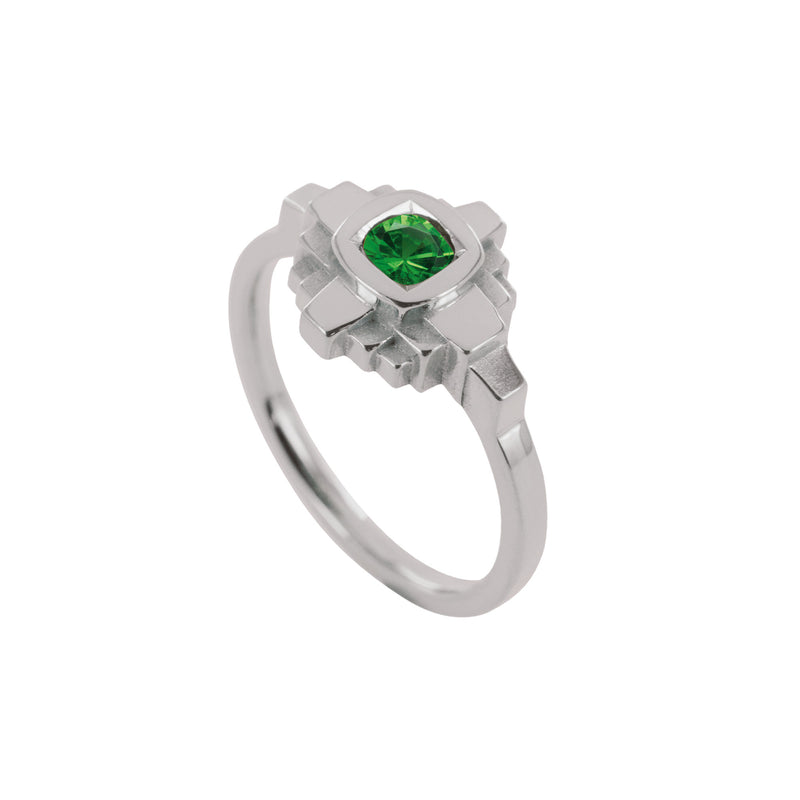 Bague Esther Tsavorite verte 4 mm