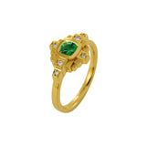 Bague Esther Tsavorite verte 4 mm et diamants