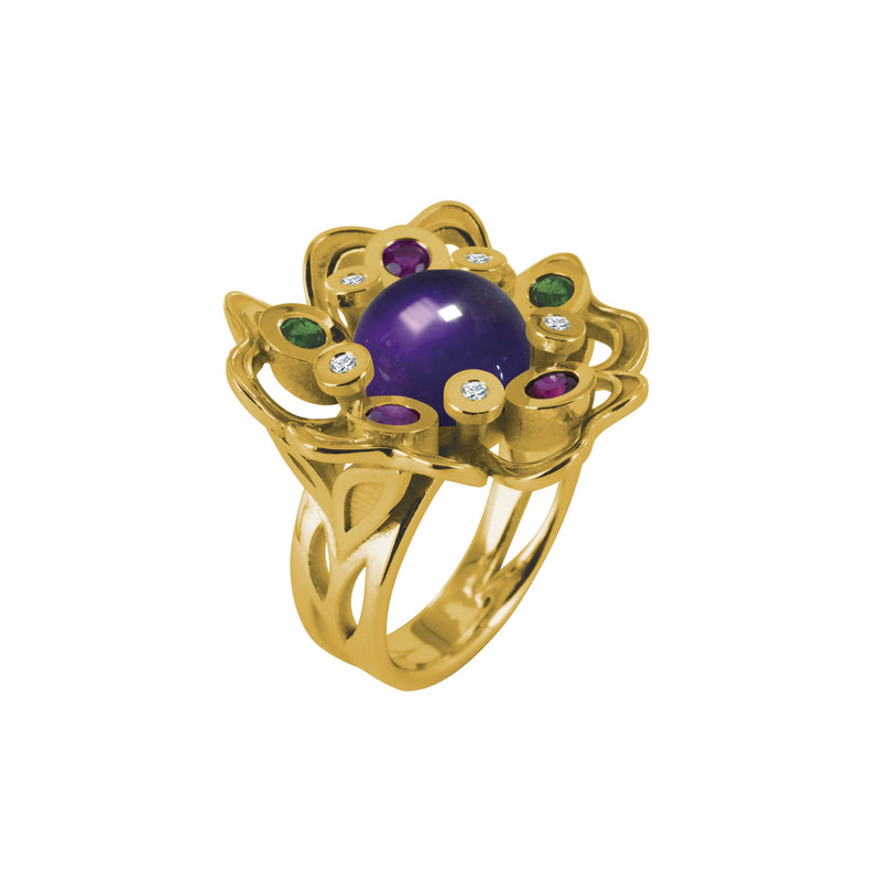 Bague Pensée Sauvage améthyste XL