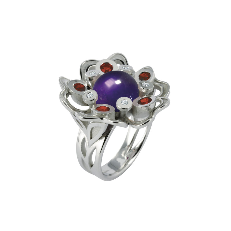 Bague Pensée Sauvage améthyste XL