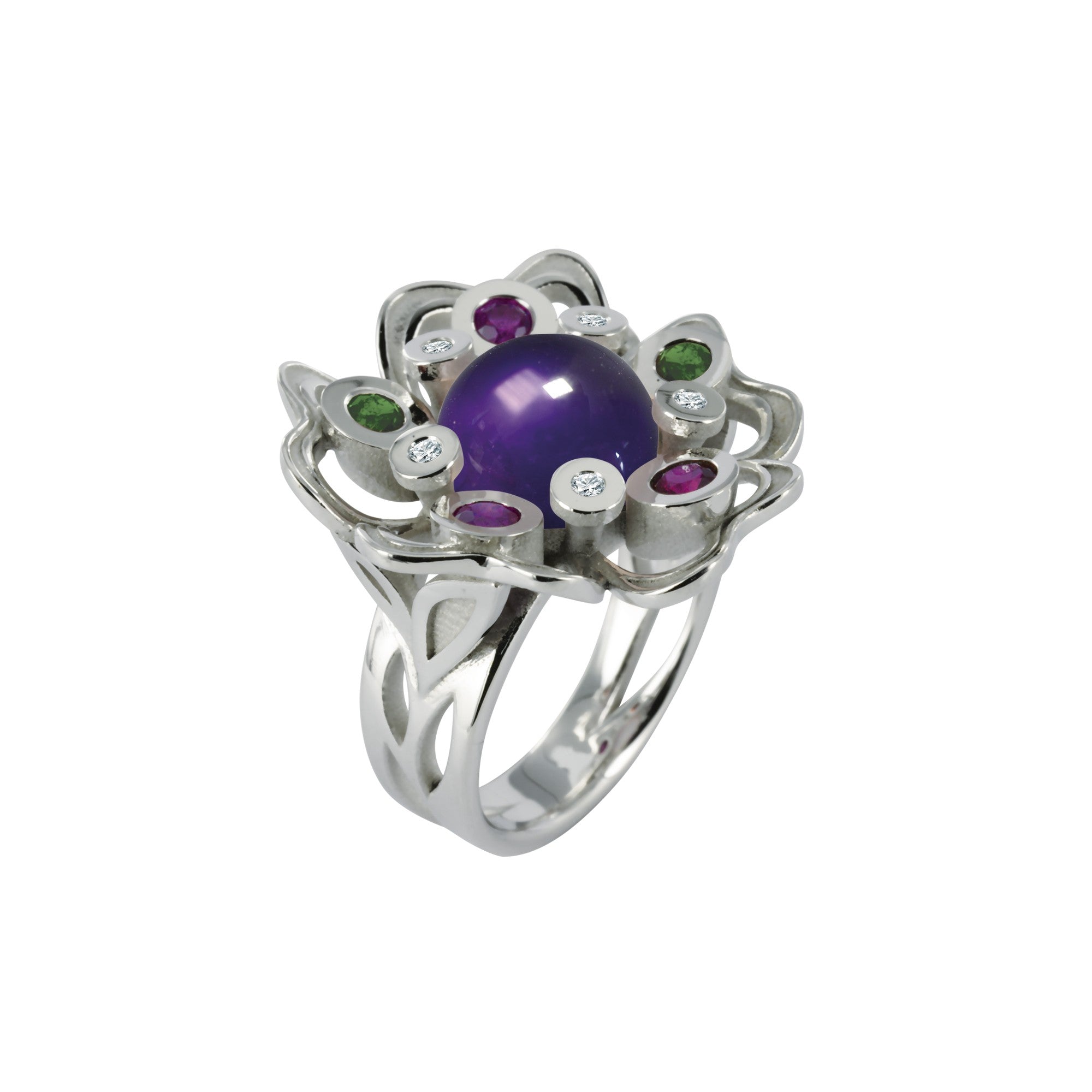 Bague Pensée Sauvage améthyste XL